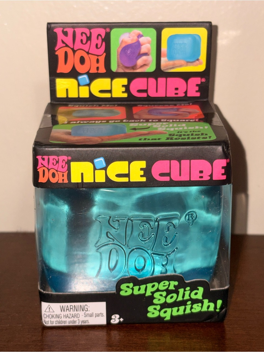 1 NeeDoh Nice Cube Kids Toy - Blue Super Solid Squish